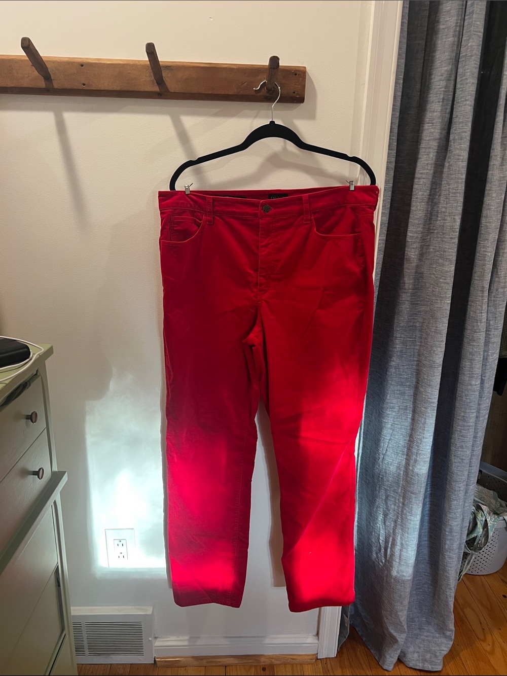 Talbots Red Straight-Leg Velveteen Women's Pants